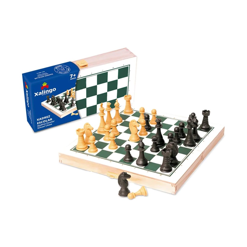 Jogo de Xadrez Escolar Infantil Xalingo - 60010 em Oferta na Shopee
