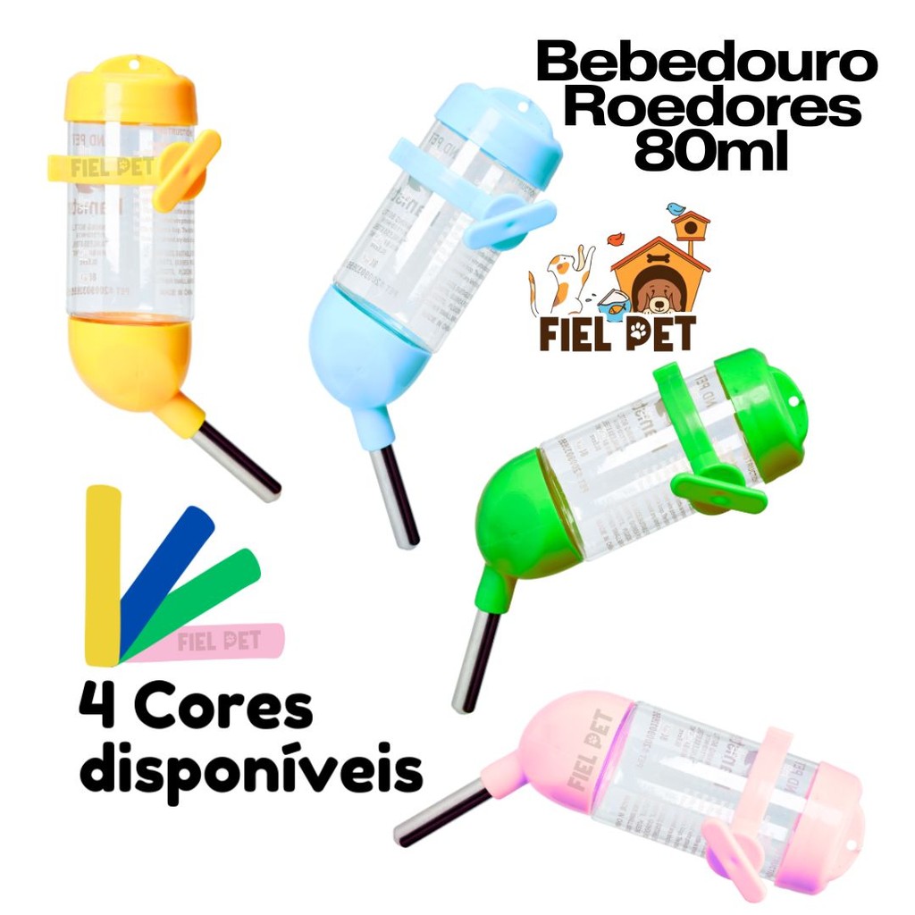 Bebedouro Hamster Drinker 80ml Roedores Bico Aluminio
