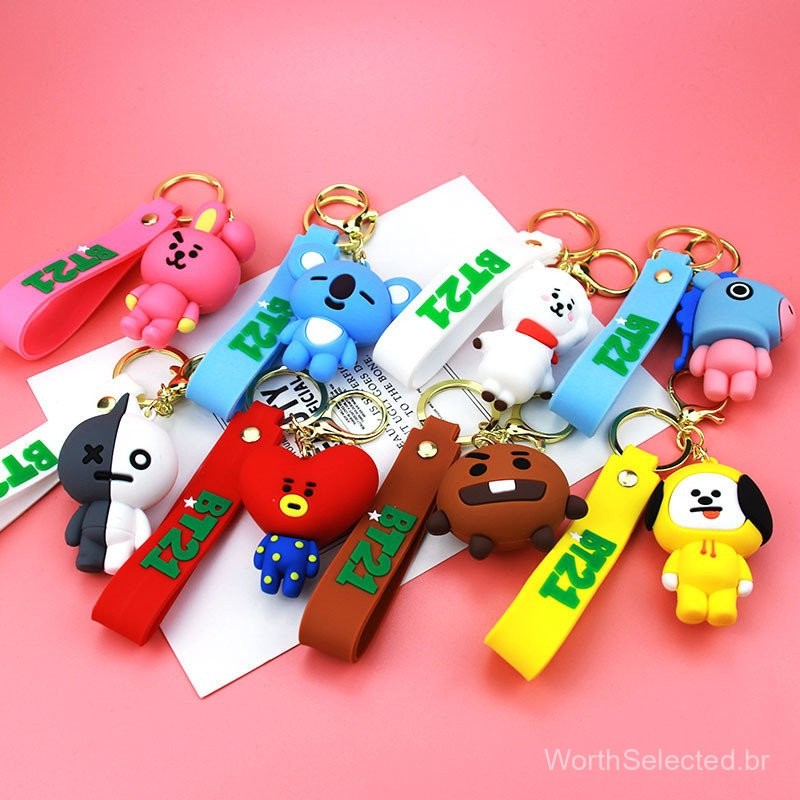 Bt21 Chaveiro Tártaro Pvc Acessórios Chaveiro Carro Pingente Novo Estilo