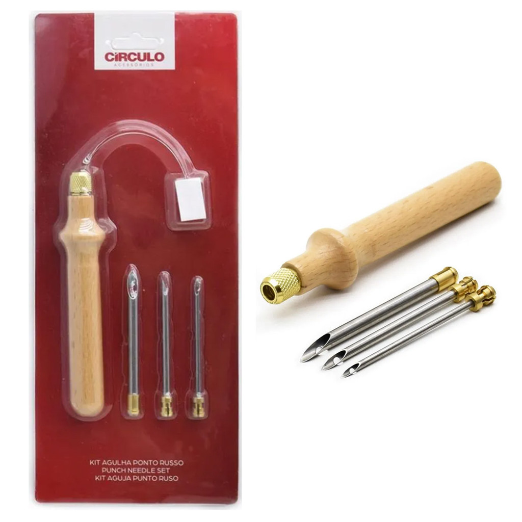 Kit Agulha Para Ponto Russo Circulo Punch Needle em Oferta na Shopee