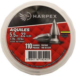 Chumbinho Harpex Aquiles Alta Perfuração 5.5mm (.22) - 110un em Oferta na Shopee