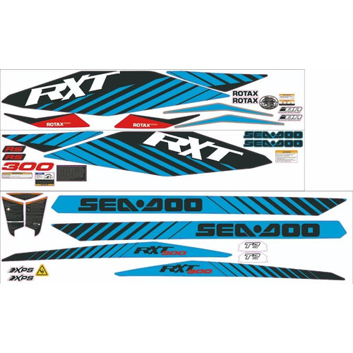 Kit Adesivo Faixa Jet Ski Seadoo Rxt 300 2016 Azul