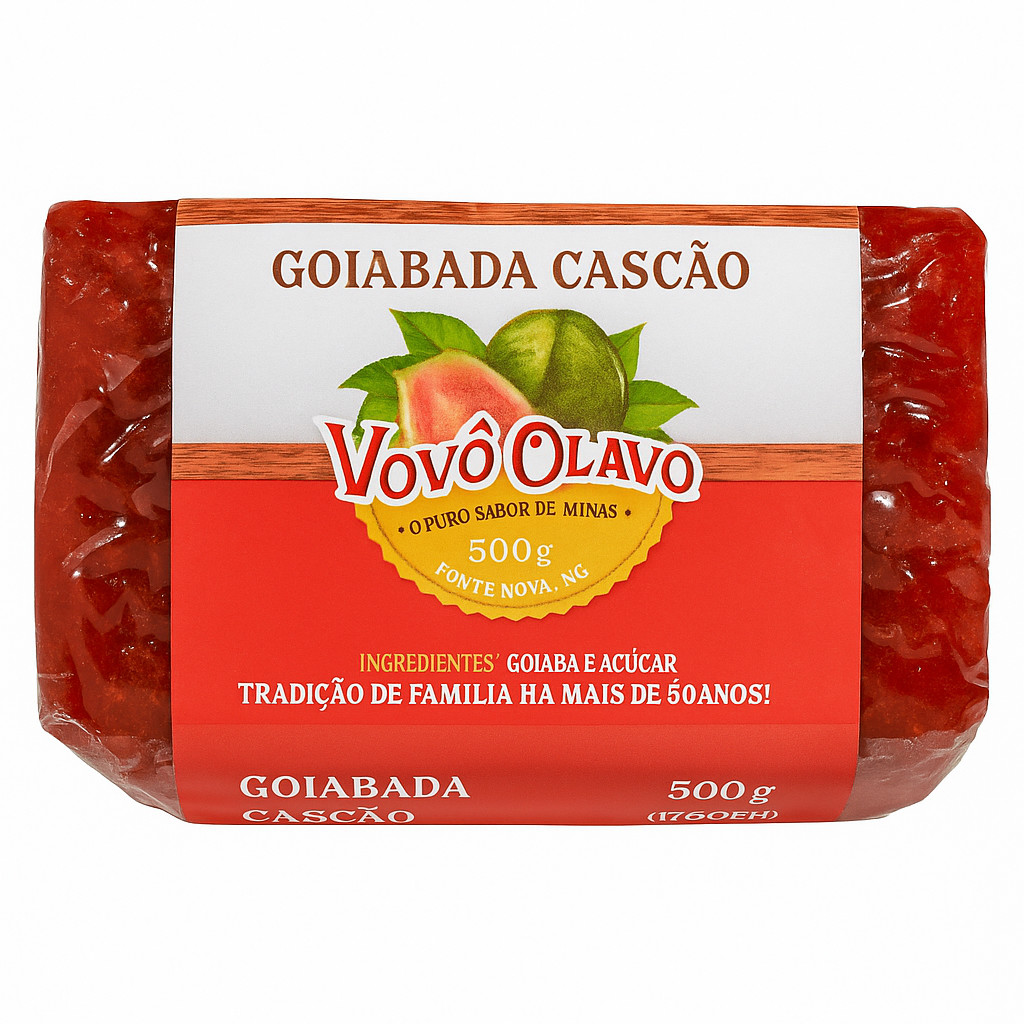 Goiabada Cascão Vovô Olavo 500g – Barra Tradicional | Sabor Autêntico de Minas