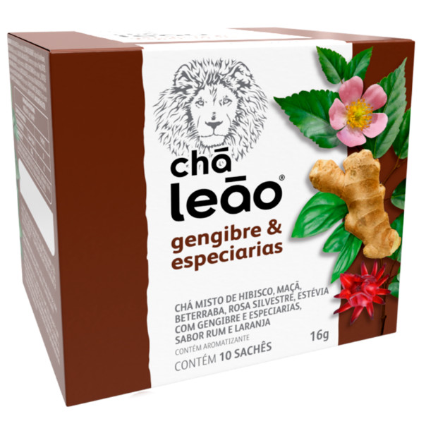 Chá Leão sabor Gengibre e Especiarias 10 sachês de 1,6g - Food & Beverages