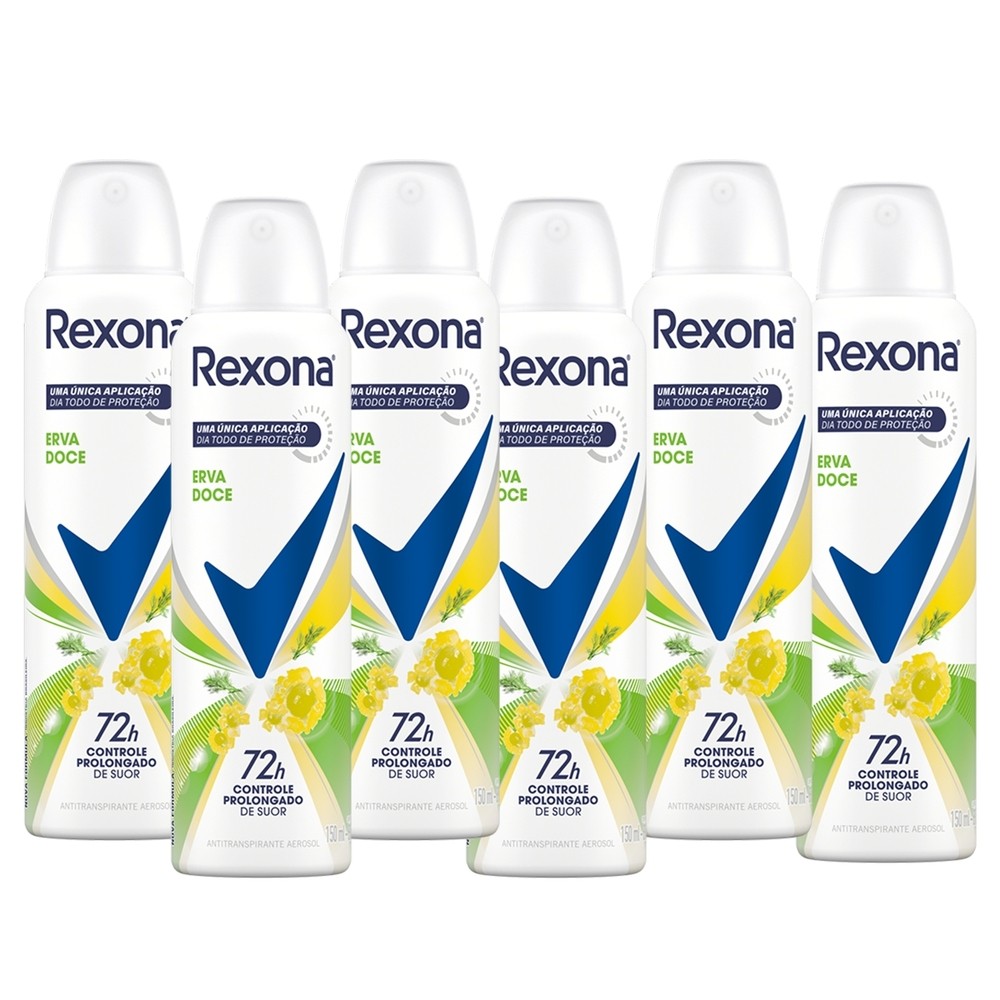 Kit 6 und Desod Aero Rexona Feminino Erva Doce 150ml em Oferta na Shopee