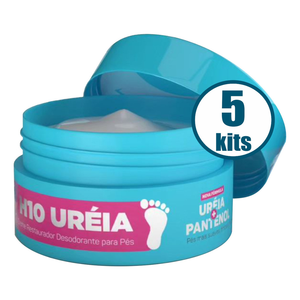 Kit 5 Creme Para Pés H10 Ureia Pantenol Hábito cosméticos