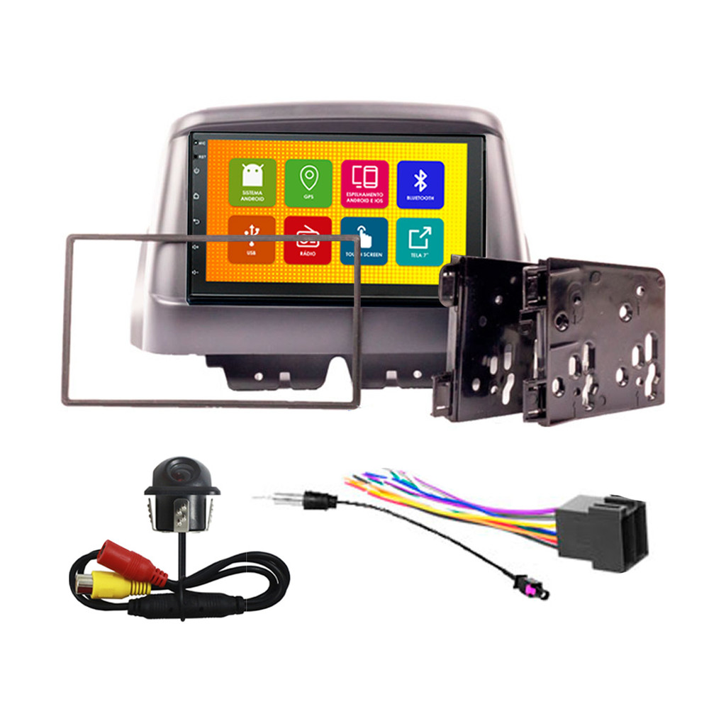 Kit Multimidia 7 Pol Doblo 2002 03 04 A 20 21 2022 Android 2Gb Ram 32Gb Flash Quad-Core Qa+ 2 Din Grafite Wifi Gps Ips