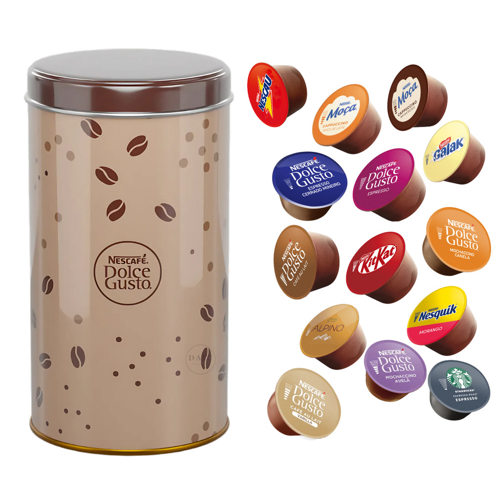 Porta Cápsulas Nescafé Dolce Gusto Lata Para 14 Cápsulas Marrom