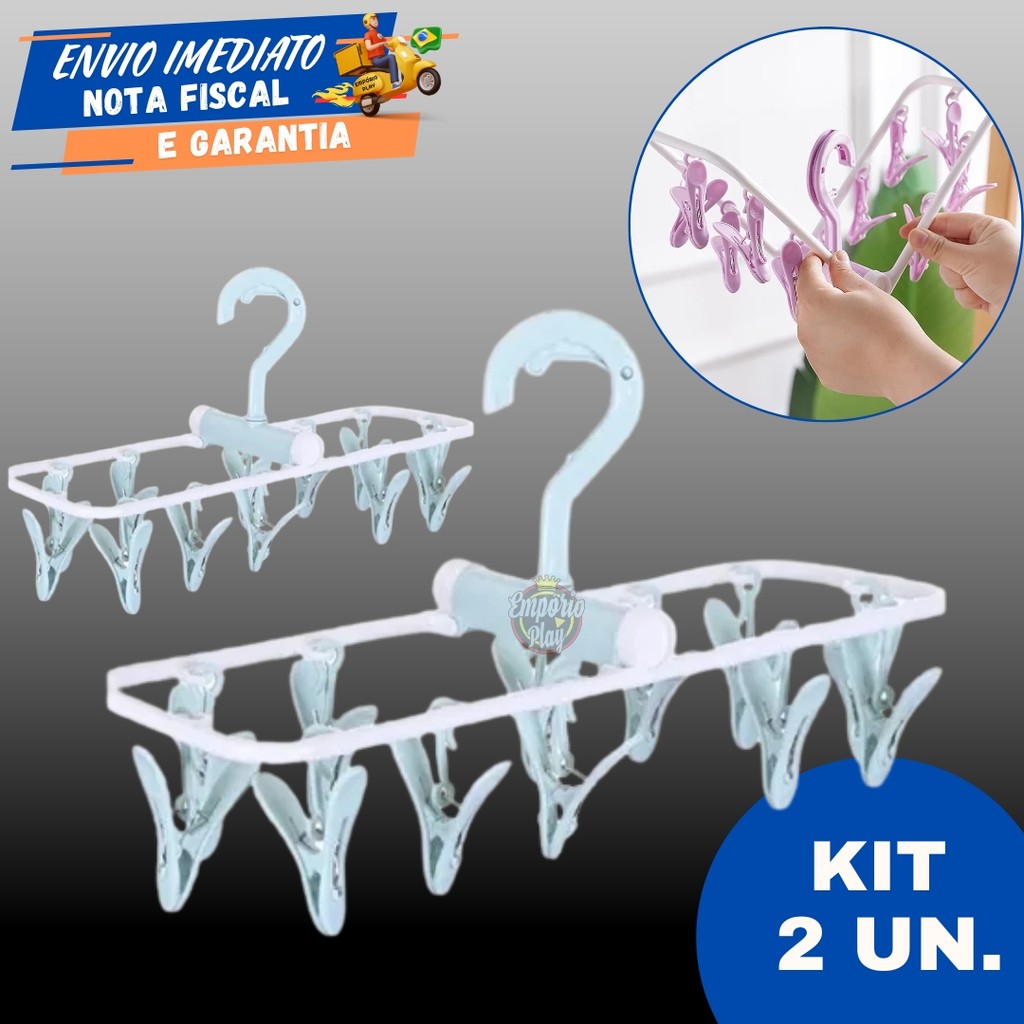 Kit 2 Varal Para Calcinha Meia Cueca Peça Intima C Prendedores Reforçado Casa Apartamento Lavanderia