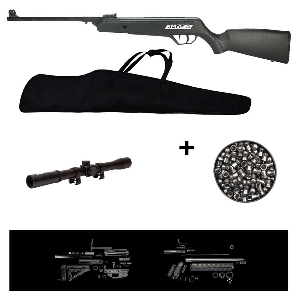 Carabina de Pressão New Jade 5.5mm - CBC + Capa + Chumbo + Luneta 4x20 + Gun Pad em Oferta na Shopee