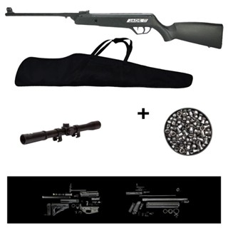 Carabina de Pressão New Jade 5.5mm - CBC + Capa + Chumbo + Luneta 4x20 + Gun Pad em Oferta na Shopee