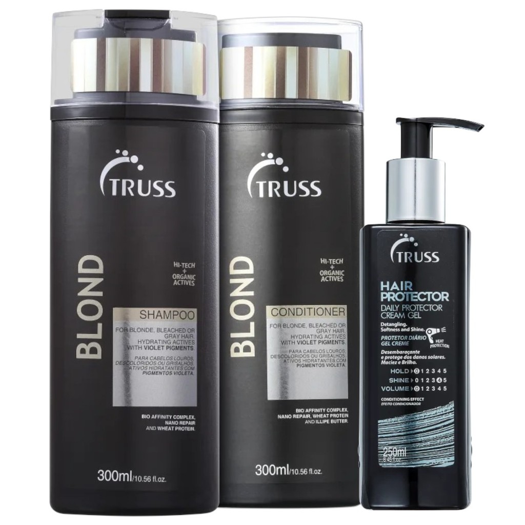 Truss Blond Shampoo e Condicionador 300ml + Hair Protector  250ml