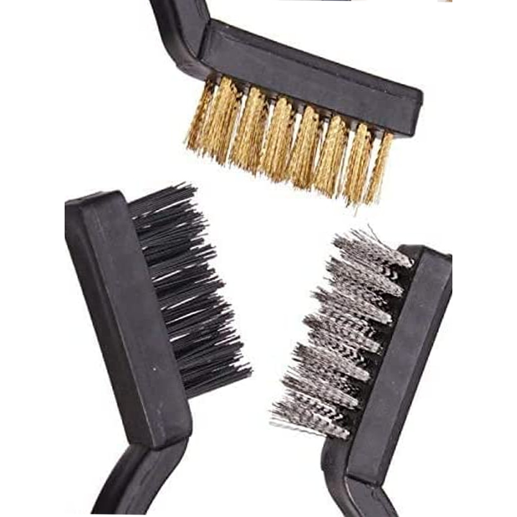 Kit 3 Escovas De Aço Limpeza Multiuso Profissional Reforçado Com Cabo — imagem 2 de 2