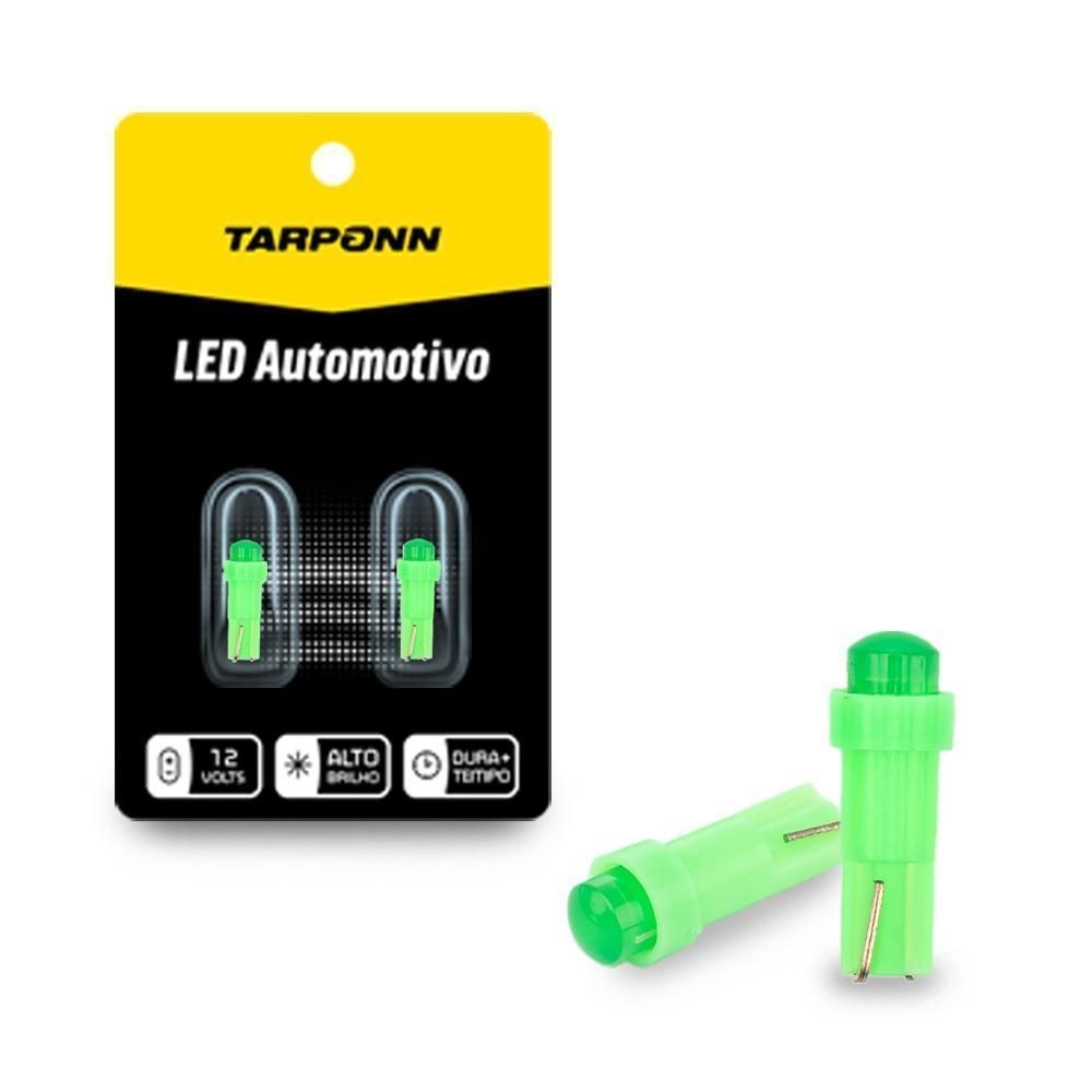 Par Lâmpada Led Pinguinho T5 Cob 12v Verde Tarponn