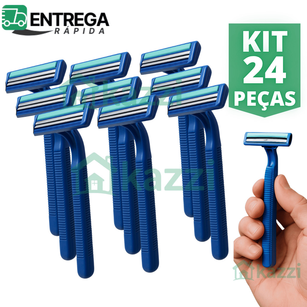 Kit 24 Barbeador Masculino e Feminino Aparelho de Barbear Intimo Descartável com Fita Lubrificante