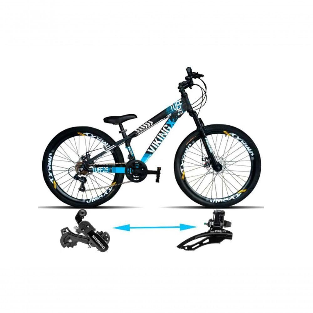 Bicicleta Vikingx Aro 26 Tuffx25/30 Vmaxx Freio A Disco 21v Preto Azul em Oferta na Shopee