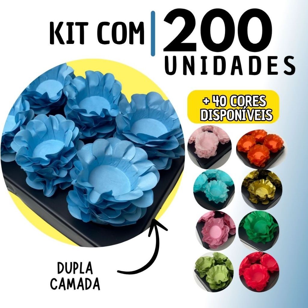 Kit 200 Forminhas de Doces Flor Luxo para Festa Casamento e Aniversário em Oferta na Shopee