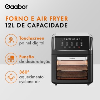Gaabor Air Fryer Oven Elétrica Digital Touch Capacidade 12 Litros Sem Óleo Cor Preta AF-120T01 em Oferta na Shopee
