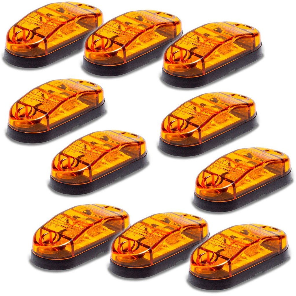 Kit 10 Sinalizador Lanterna Delimitadora Lateral 2 leds 12V 24V Alto Brilho Universal em Oferta na Shopee