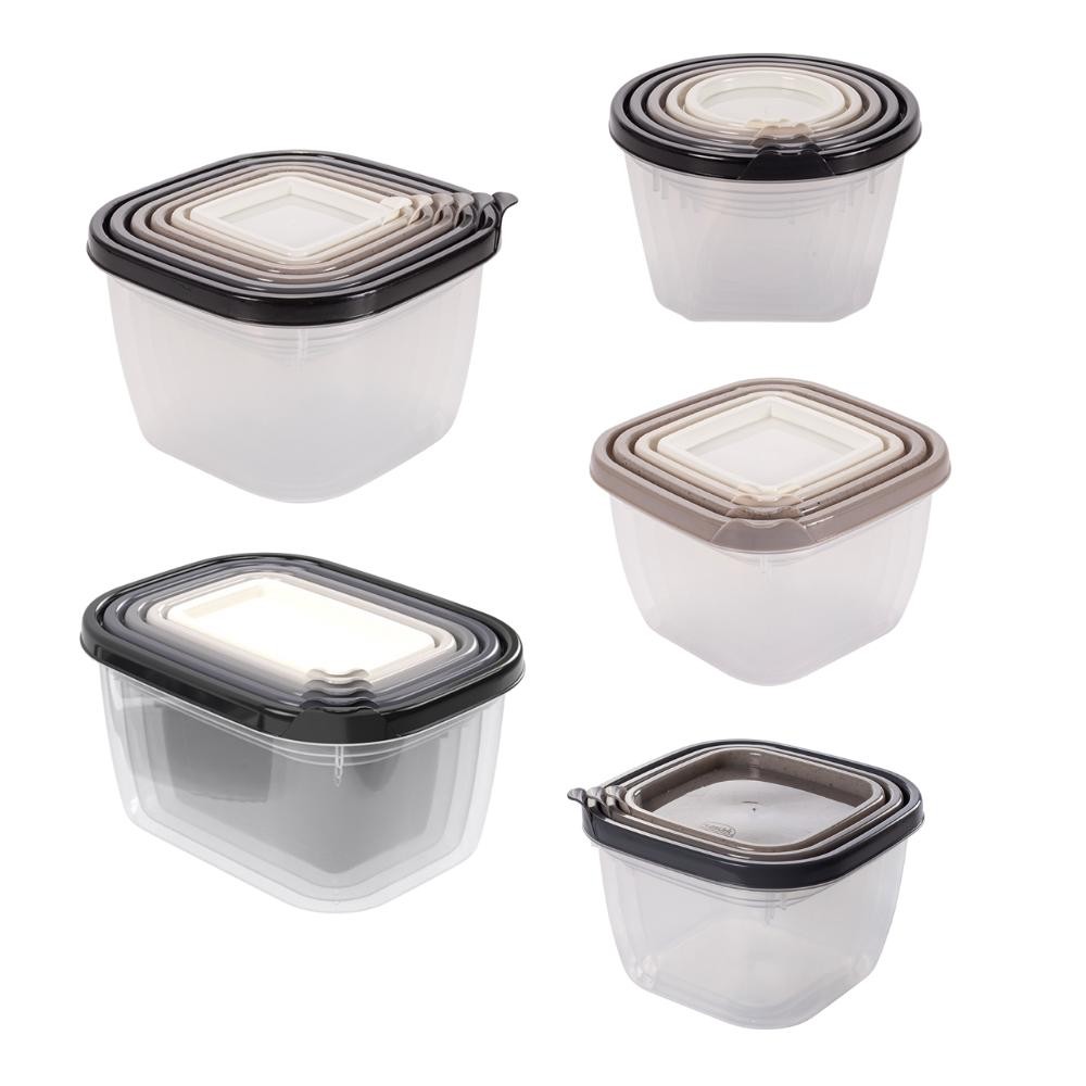 Kit Potes Encaixáveis Conect Plástico Tons Neutros Plasútil