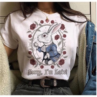 Camiseta Alice No Pais Das Maravilhas Coelho Branco Unissex Blusa Feminina Masculino Algodão em Oferta na Shopee