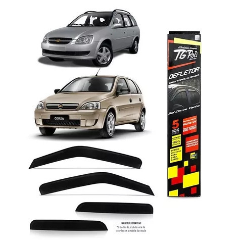 Calha de Chuva Corsa Classic / Hatch / Wagon 1994 a 2015 - 4 portas