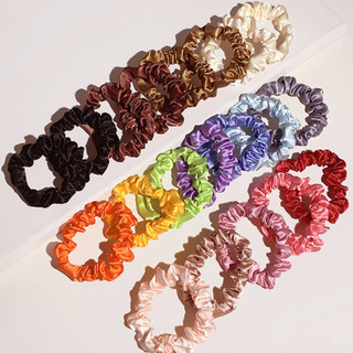 Kit 200 Scrunchie de Cetim Anti Frizz Fina Acessório Para Cabelo Xuxinha Scrunchies Cetim de Cabelo