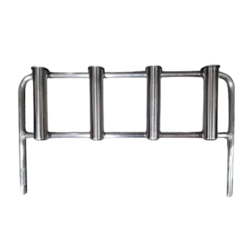 RACK PORTA 4 VARAS NÁUTICO INCLINADO ALUMÍNIO P/ BARCO LANCHA SILVER NÁUTICA