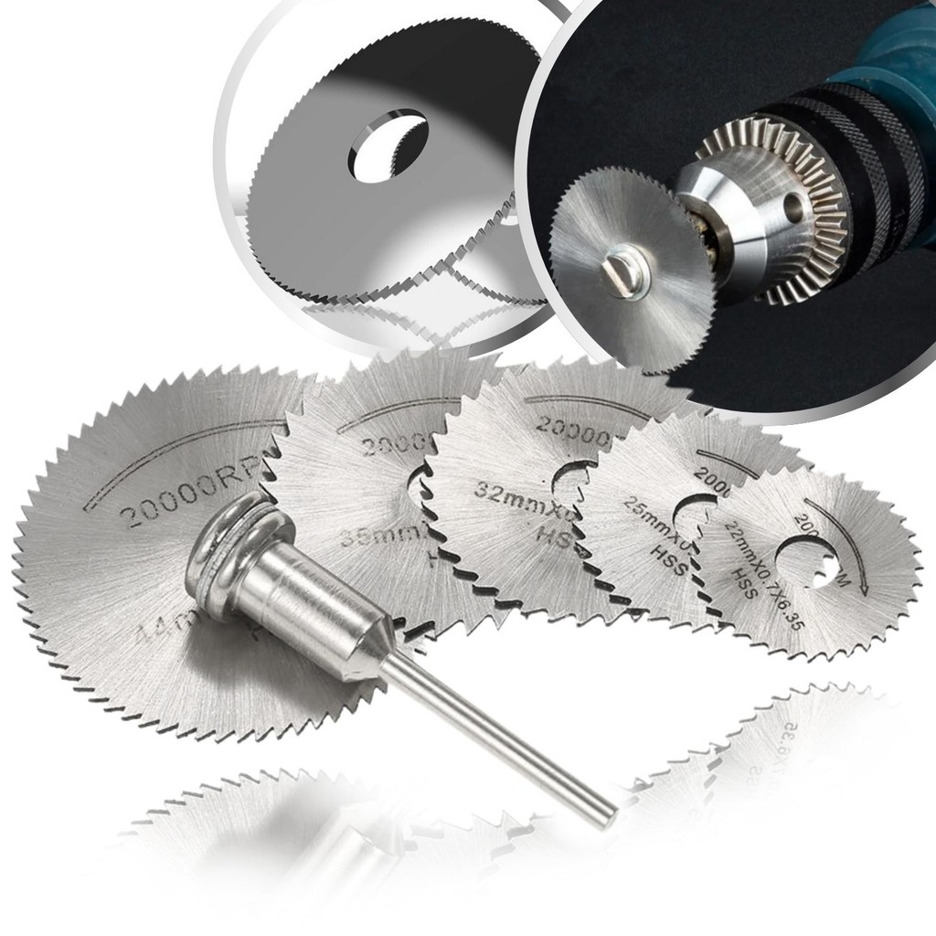 Mini Disco Serra Circular Ponta de Corte 6Pç Rotativa Micro Retifica Dremel Acessórios Furadeira