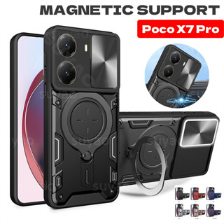 Para Xiaomi Poco X7 Pro X7Pro 5G 2025 Capa De Telefone Suporte De Anel PocoX7Pro PocoX7 X6 X6Pro Armadura Slide Câmera P em Oferta na Shopee