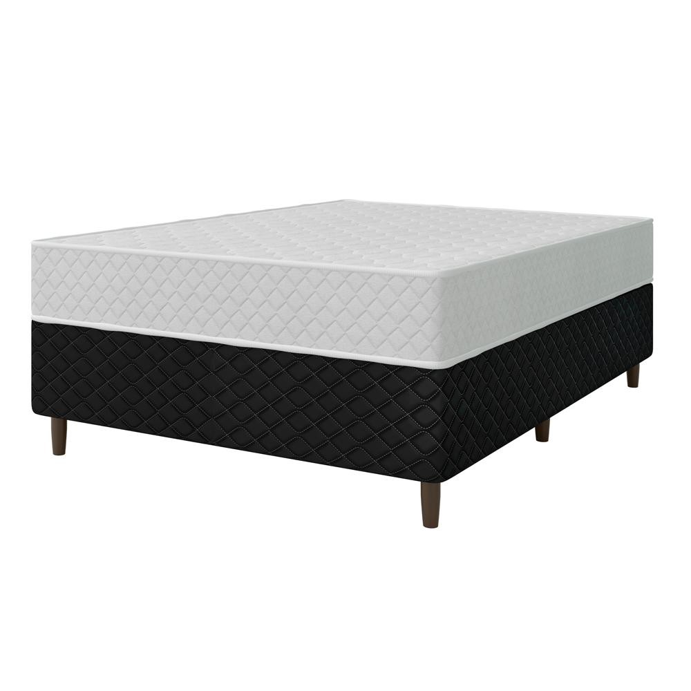 Cama Box Conjugado Casal Molas Ensacadas Individualmente 138x188x56 Preto E Branco Amélia Umaflex - Home & Living