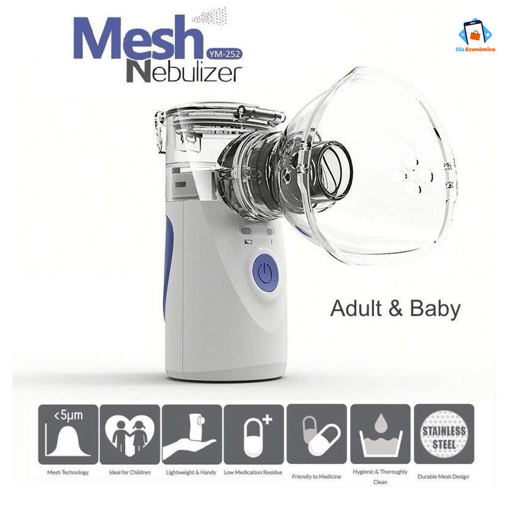 Máquina de nebulização inalador portátil silenciosa para uso de adultos e crianças