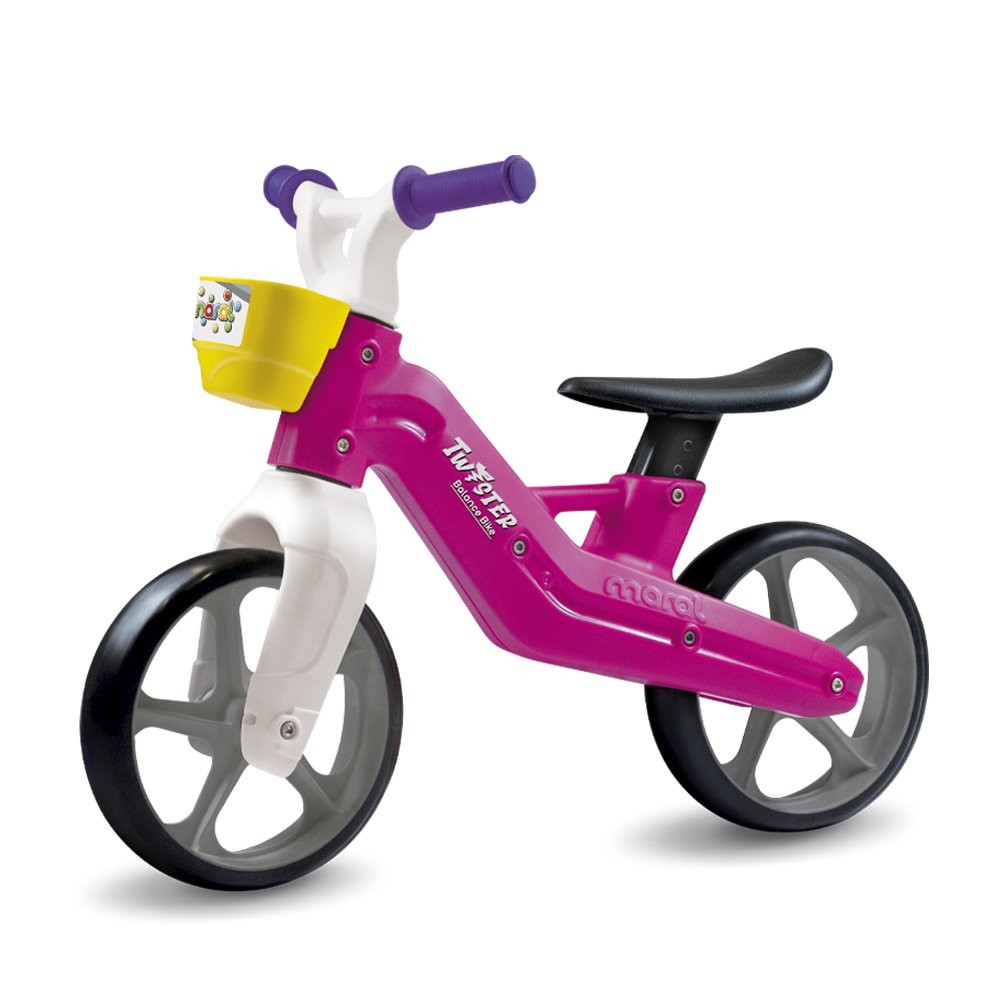 Bicicleta Twister de Equilíbrio Infantil Balance Bike Sem Pedal Aro 12 Maral Rosa