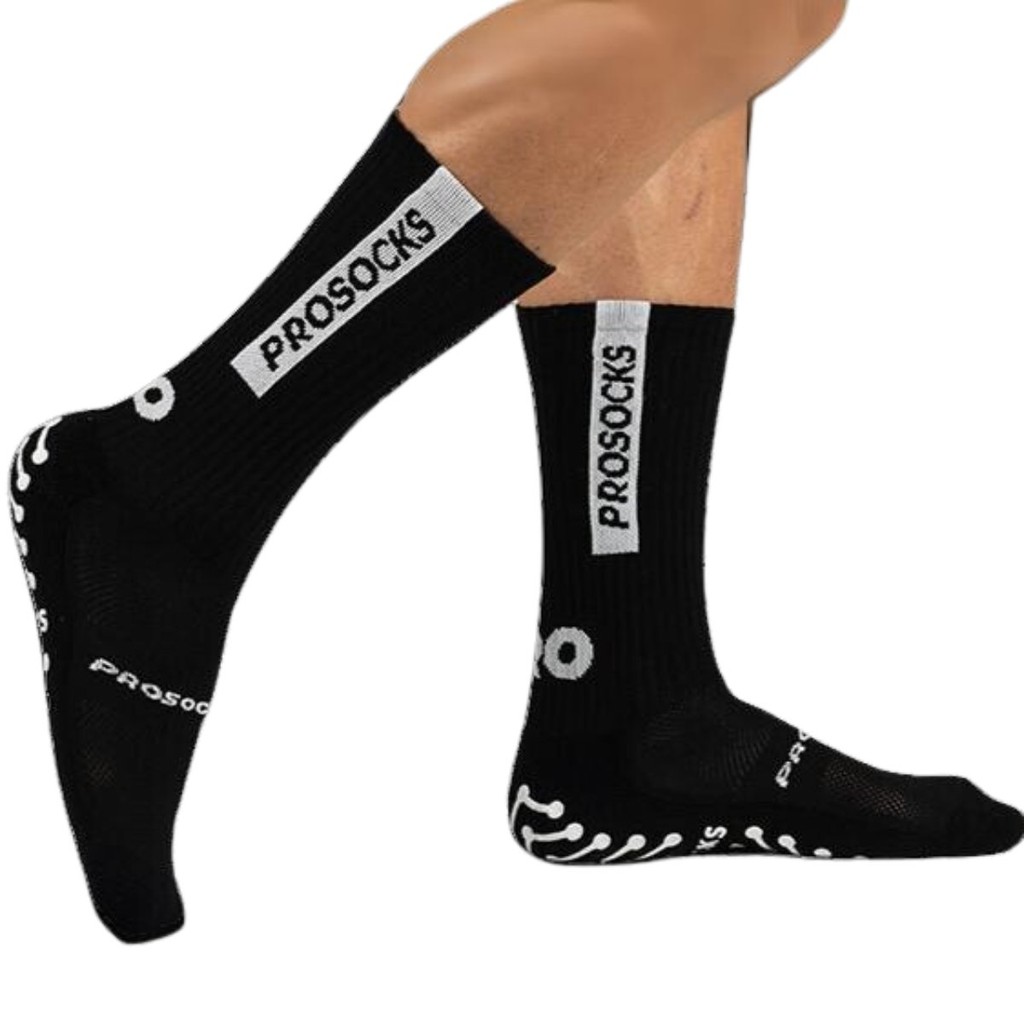 Meia ProSocks Ultragrip Preta Unissex | Antiderrapante Profissional para Treino e Jogo em Oferta na Shopee