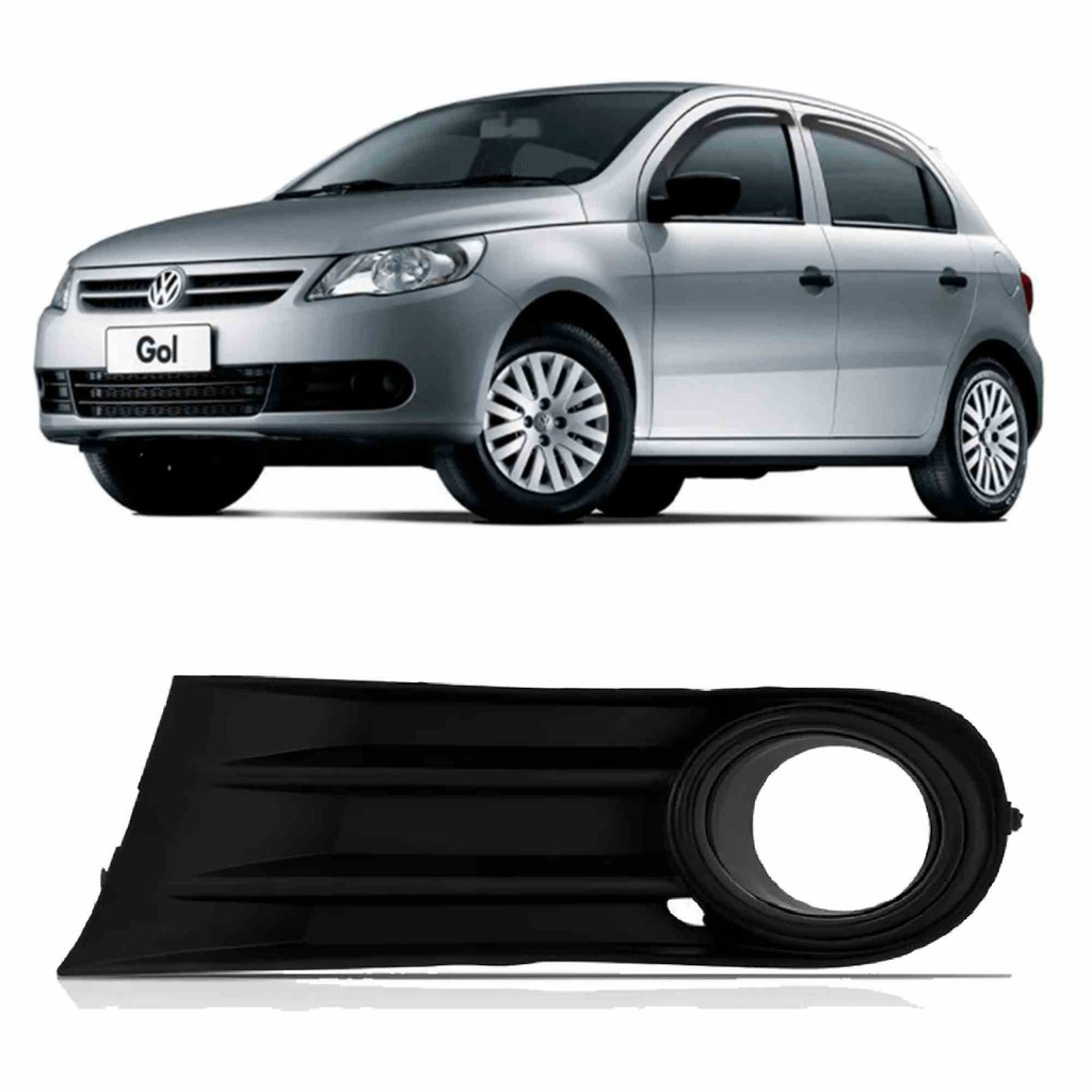 Grade Para-choque Gol G5 2008 2009 2010 2011 2012 Lado Esquerdo Com Furo Preta em Oferta na Shopee