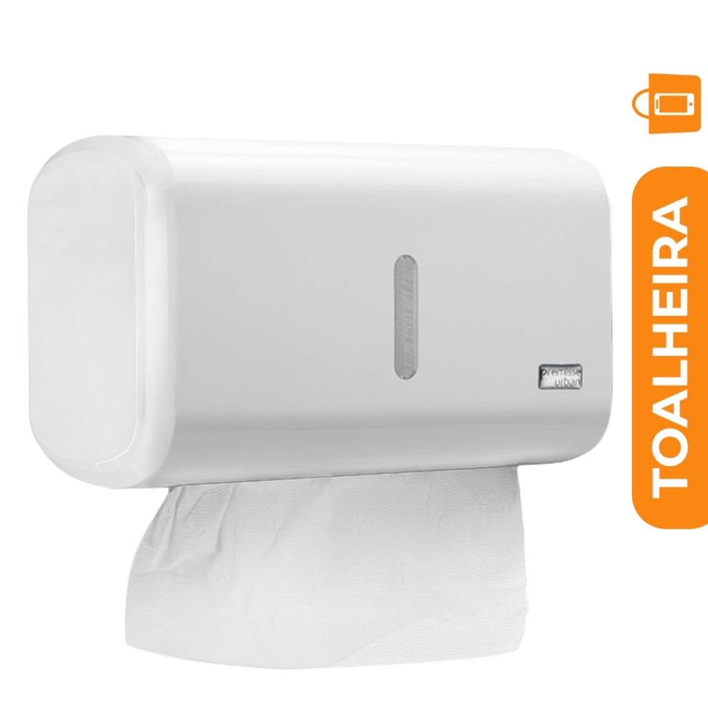 Dispenser Interfolha Toalheiro Porta Papel Toalha Urban Branca com nota