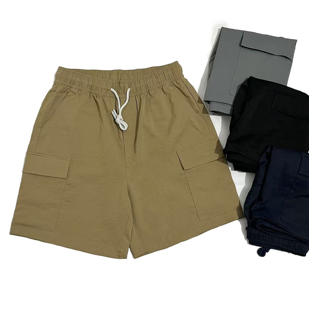 Short Cargo Masculina Tem 5 Bolsos Absorvente Macio e Elástico Confortável Para Academia e Dia a Dia
