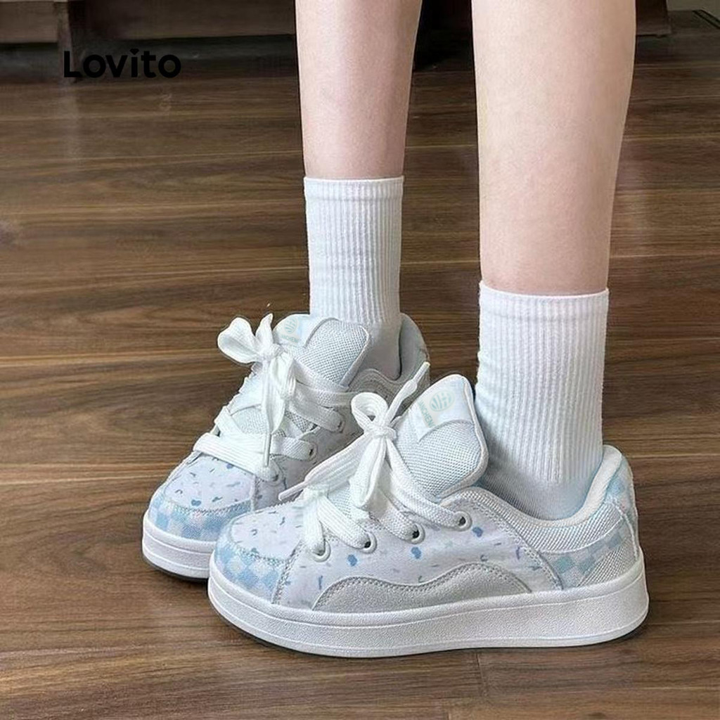 Lovito Tênis Casual Colorblock Ins Versátil Formal Primavera/Verão Tênis Para Mulheres LFA75023 - Women Shoes