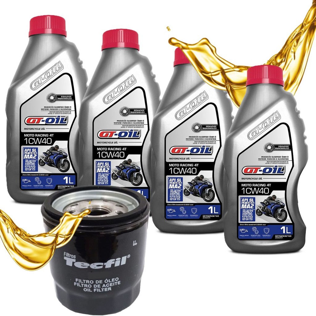 Troca de Óleo P/ Kawasaki Z750 Z800 Z900 Versys 1000 Vulcan 900 Gt Oil 10w40 + Filtro em Oferta na Shopee