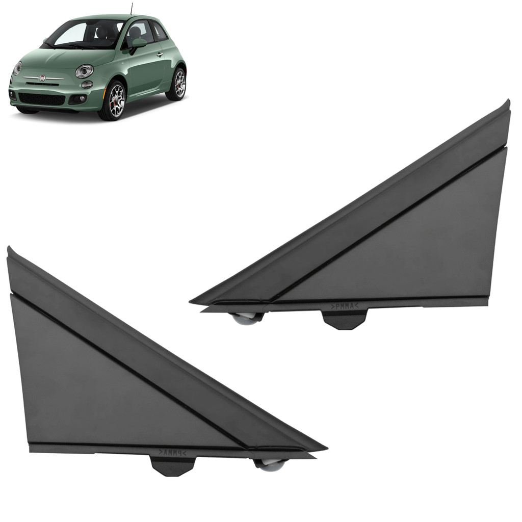 Par Acabamento Triangulo Paralama Moldura Vidro Retrovisor Coluna Porta Dianteira Direita/Esquerda Fiat 500