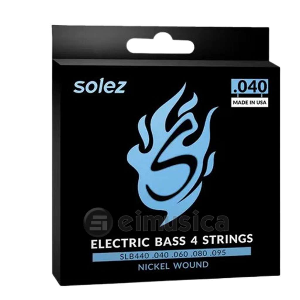 Encordoamento Para Contra-Baixo de 4 Cordas Solez - Calibre .040 - .095 em Niquel Wound - SLB440