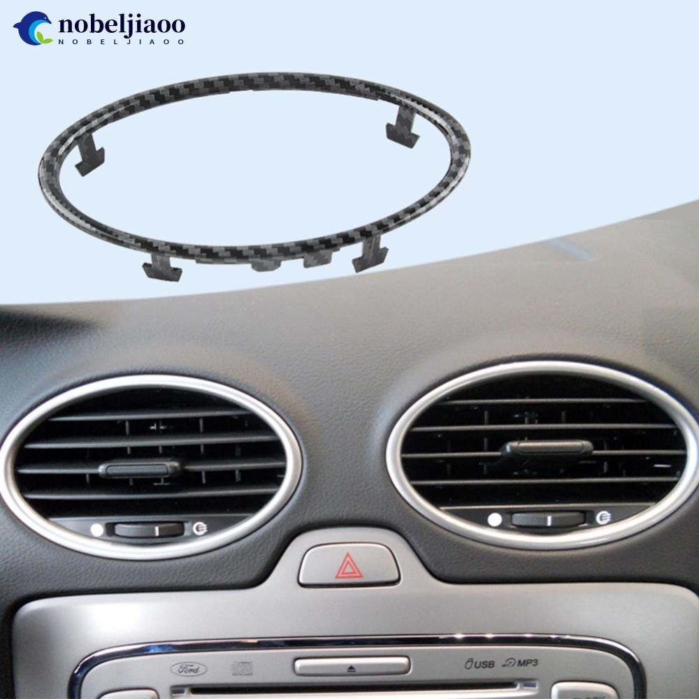 NOBELJIAOO 1Pc/4Pcs Carro Ar Condicionado Guarnição Saída Decoração Círculo Anel Adesivo Para Ford Focus 2 MK2 2005-2013