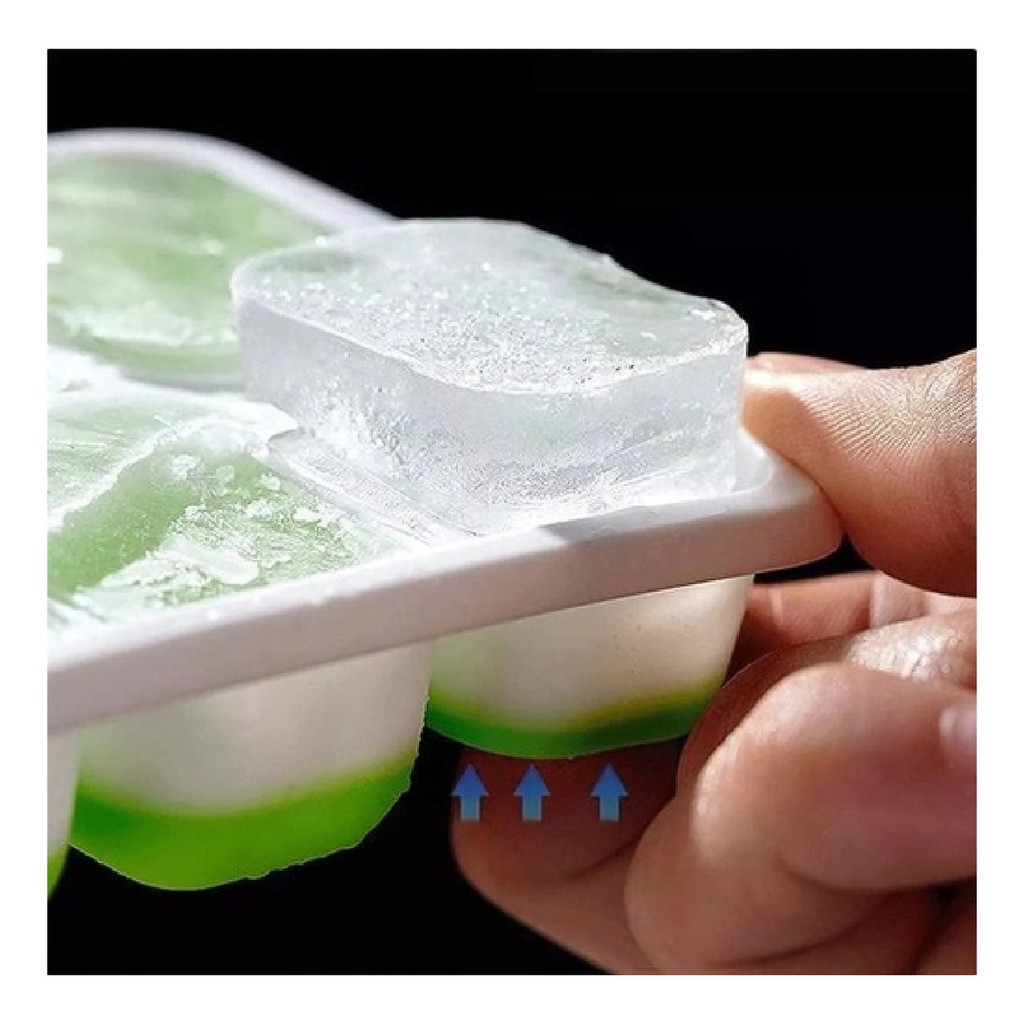 Formas De Gelo Cubo C Tampa Rígida Flexível Fundo Silicone
