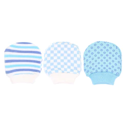 Kit Luva Bebê Pimpolho Menino Tricô Estampada - 3 Peças
