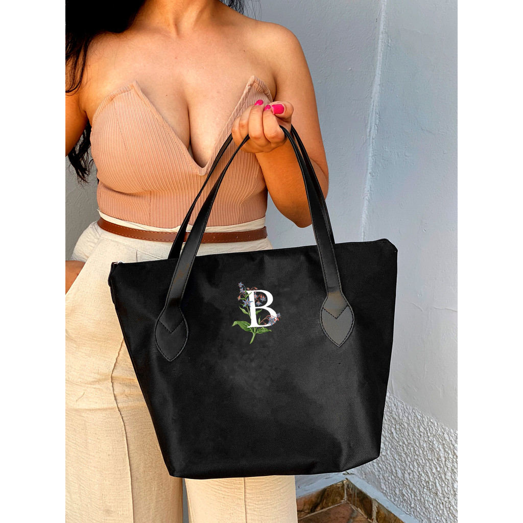 Bolsa Clean  - LETRA B - Stilo Club Academia Trabalho Escolar Faculdade Viagem Masculino Feminino