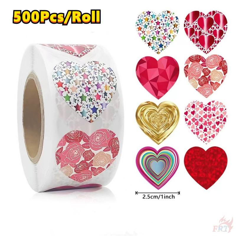 ❉ Corações Doces . Adesivos De Recompensas Infantis 500 Unidades/Rolo Decalques De Etiqueta De Vedação De Scrapbooking D em Oferta na Shopee