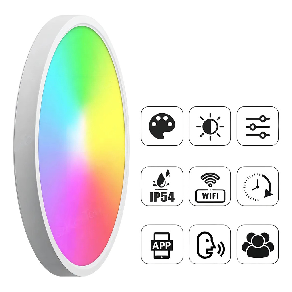 Lâmpada Teto Inteligente Plafon 24w Rgb Wifi Alexa App em Oferta na Shopee