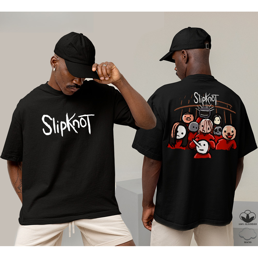 [Camiseta Premium em Algodão Puro]GXG Camiseta Básica Chamativa Algodão Ou OVERSIZED Cute Members Slipknot Band Gotic Te