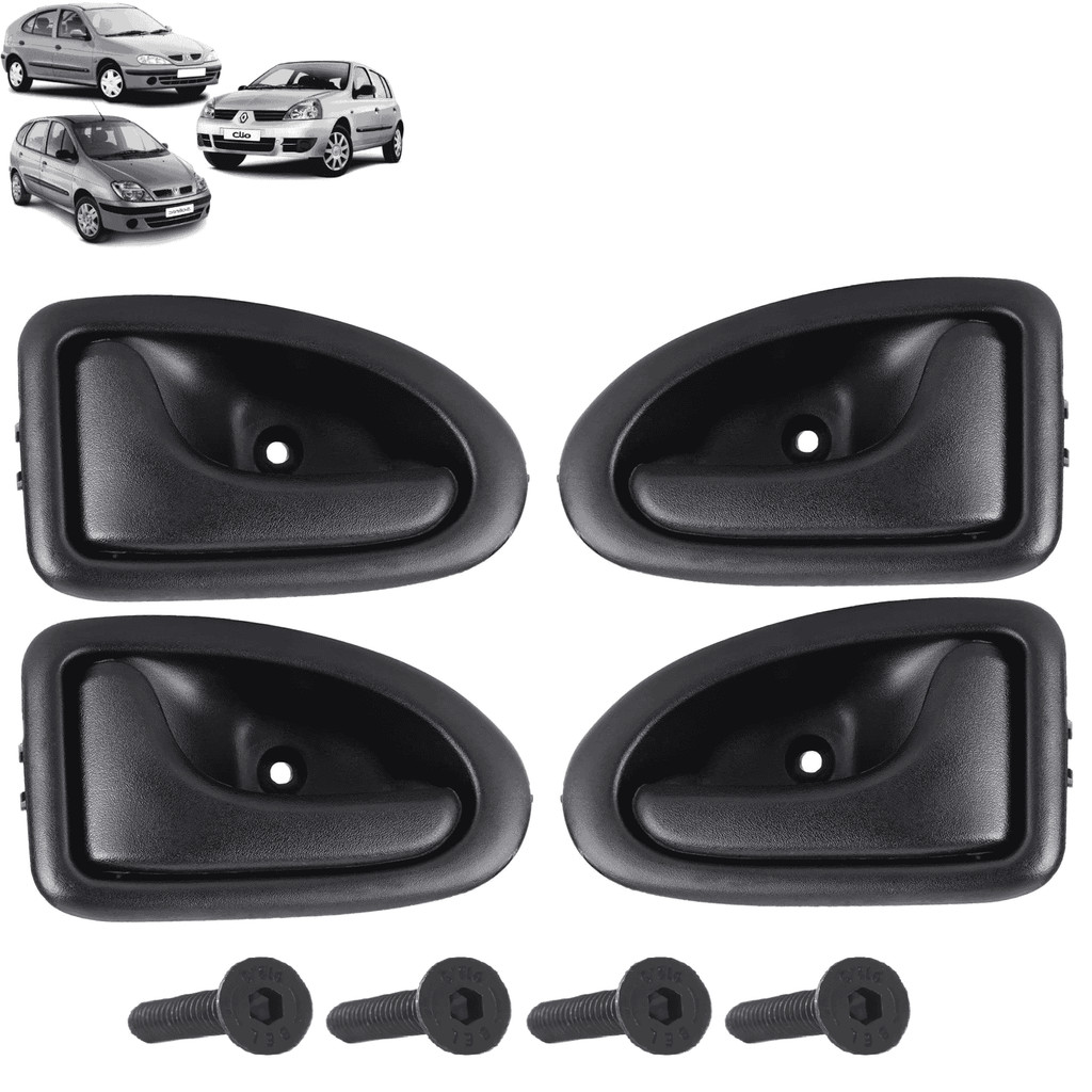 Kit Jogo Maçanetas com Parafusos Puxador Gatilho Portas Clio Scenic Megane em Oferta na Shopee
