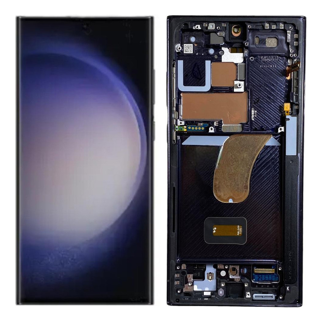 Tela Compativel  Display Para Galaxy S23 Ultra S918 Oled Com Aro